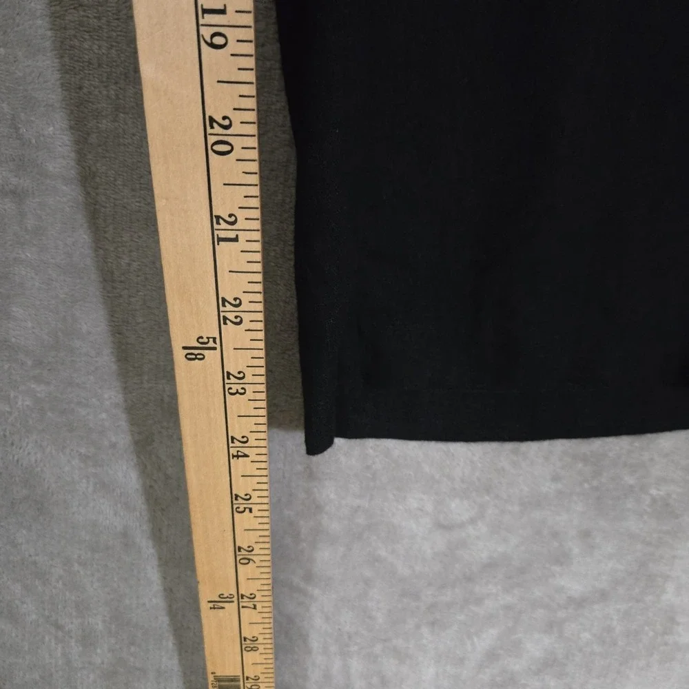 H&M Linen Blend Wide Leg‎ Cropped Pants Womens 18 Black Minimalist Lagenlook